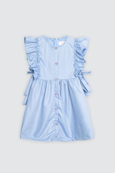 Gia Bow Dress Blue