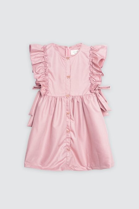 Gia Bow Dress Dusty Pink