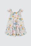 Nola Dress V.2 Pink Blue Flower On Model