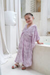 aisha kaftan dress light mauve on model 2