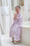 aisha kaftan dress light mauve on model 2