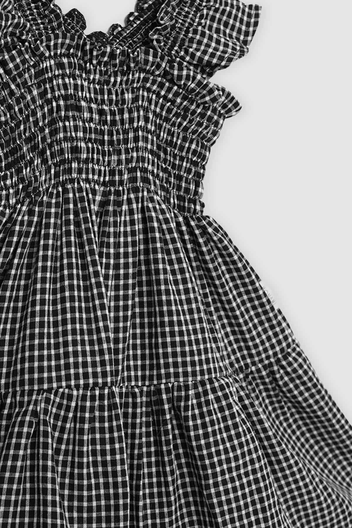 Stella Dress Checkered Black Detail
