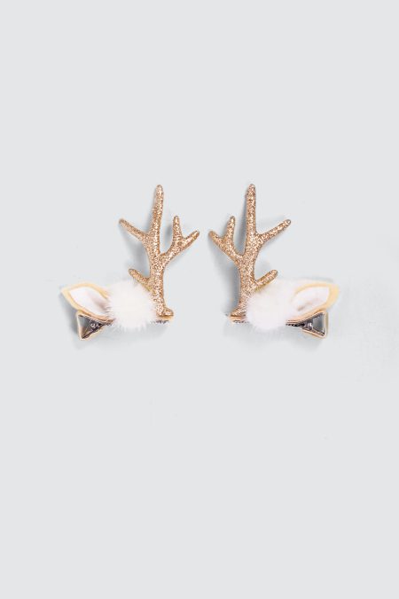 Deer Gold Hairclip Pair