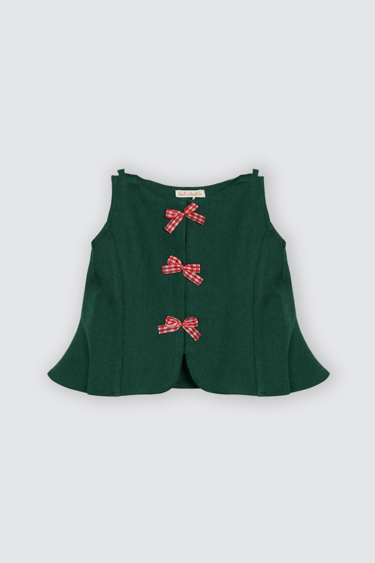 Carols Ribbon Vest Emerald Green Depan Green