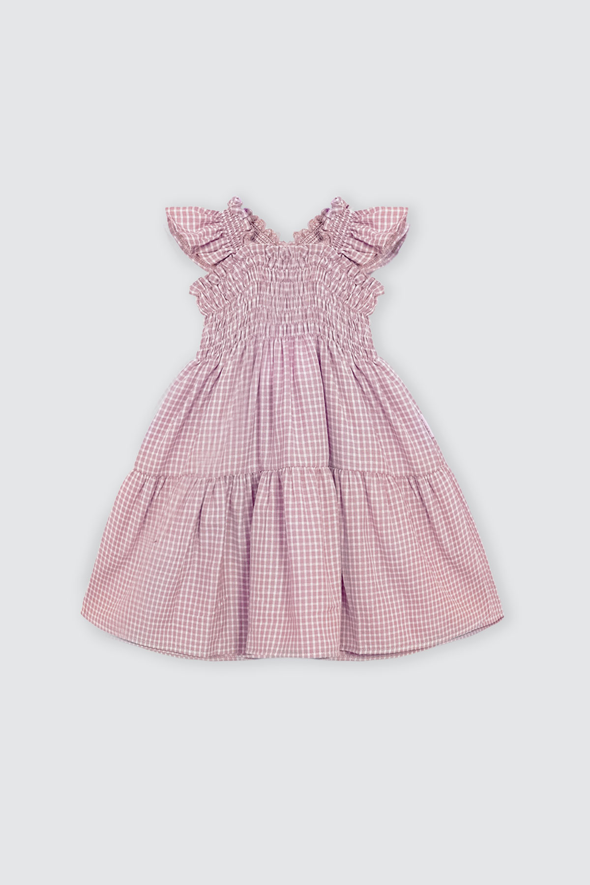 Stella Dress Checkered Pink Depan Pink 4