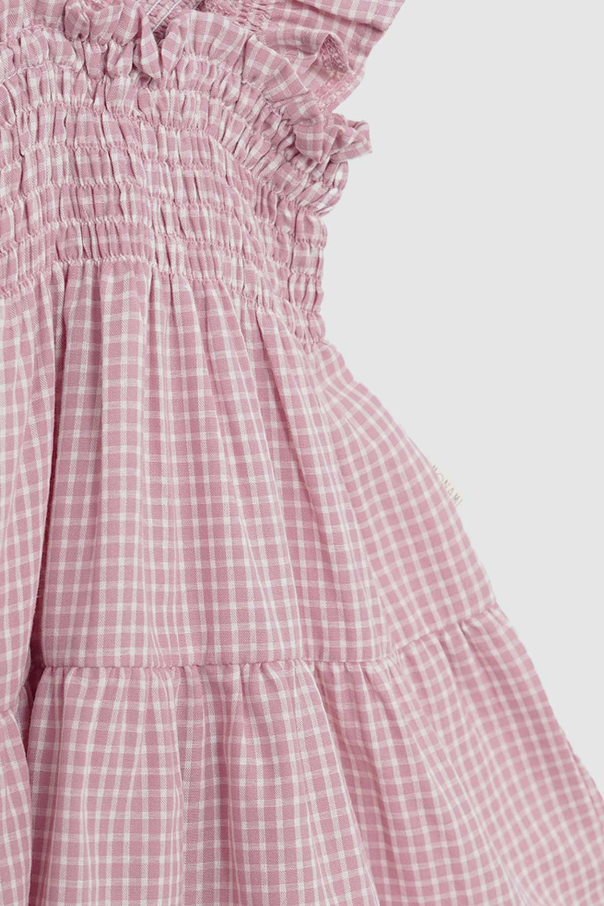 Stella Dress Checkered Pink Detail