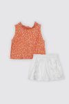 Viena Ruffle Set Orange Depan