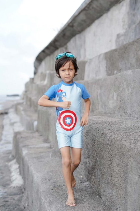 Marvel Avengers Captain America Boys Short-Sleeve Jumpsuit