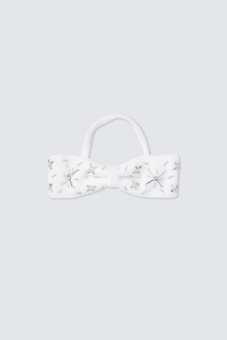 Sparkling Big Bow White Headband Nylon
