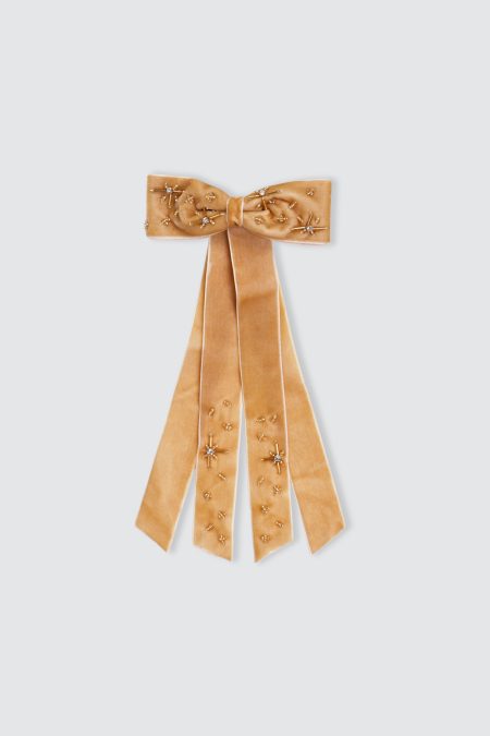 Sparkling Long Bow Golden Hairclip