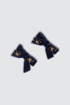 Sparkling-Small-Bow-Navy-Hairclip-Pair-depan