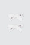 Sparkling-Small-Bow-White-Hairclip-Pair-depan