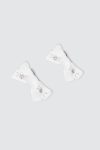 Sparkling-Small-Bow-White-Hairclip-Pair-depan