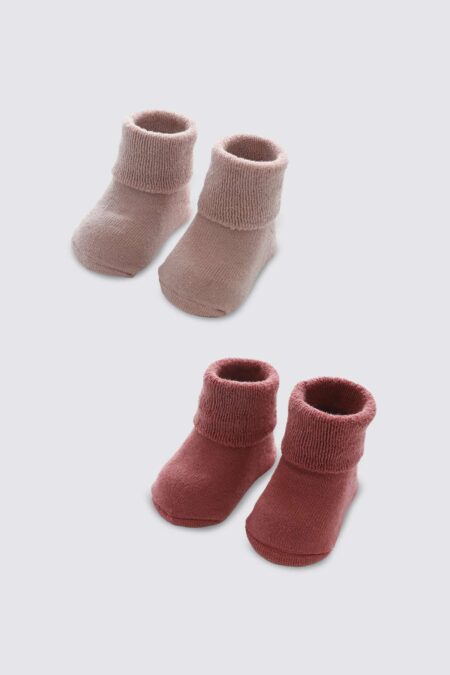 Set of 2 Baby Warm Socks Baby Pink and Pink