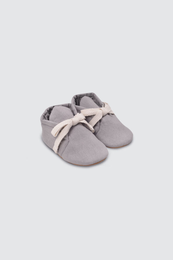 Organic Cotton Hi Top Mini Shoes Grey 1