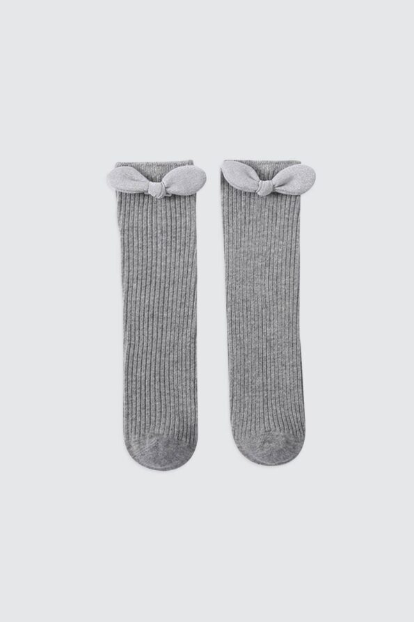 Set-of-2-Long-Socks-With-Bow-Grey-Creme-2