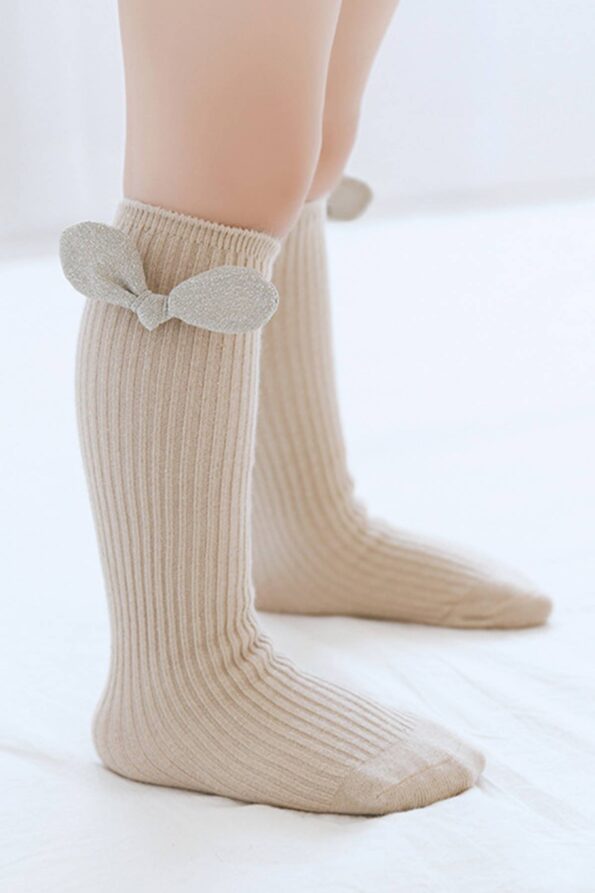 Set-of-2-Long-Socks-With-Bow-Grey-Creme-5