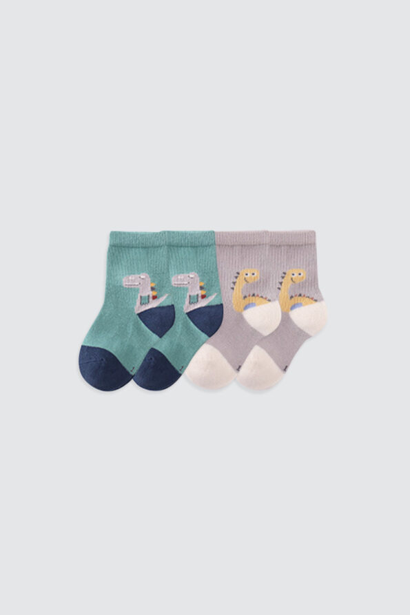 Dino Socks Green and Grey 1