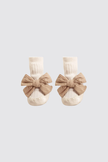 Bow Shoe Socks Creme
