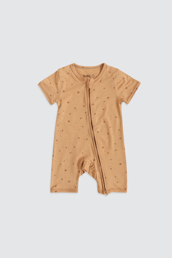 Baby Romper Mocha Star 9 1