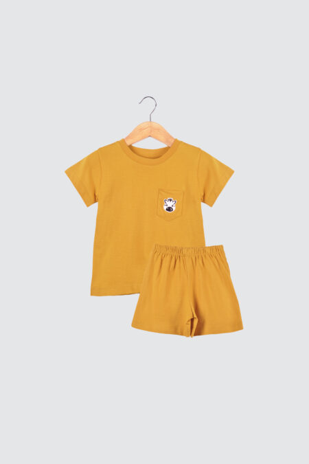 Pocket Tee Set Mustard Zebra