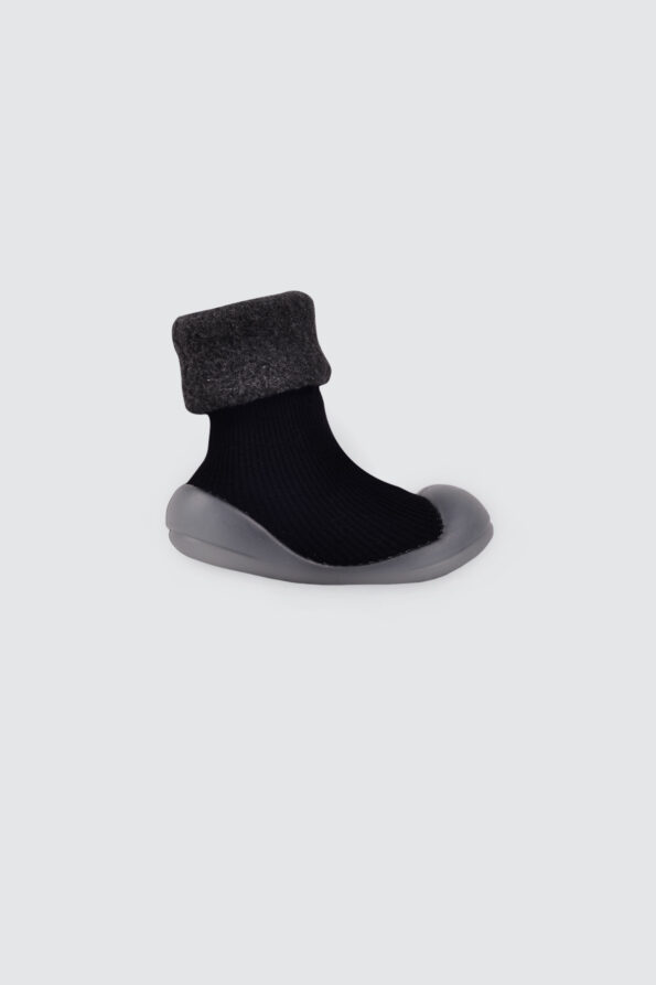 TNSS01-Slip-On-Prewalker-Sock-Shoes-Black-1