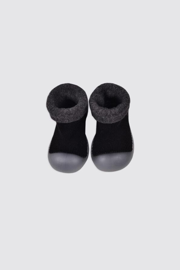 TNSS01-Slip-On-Prewalker-Sock-Shoes-Black-2