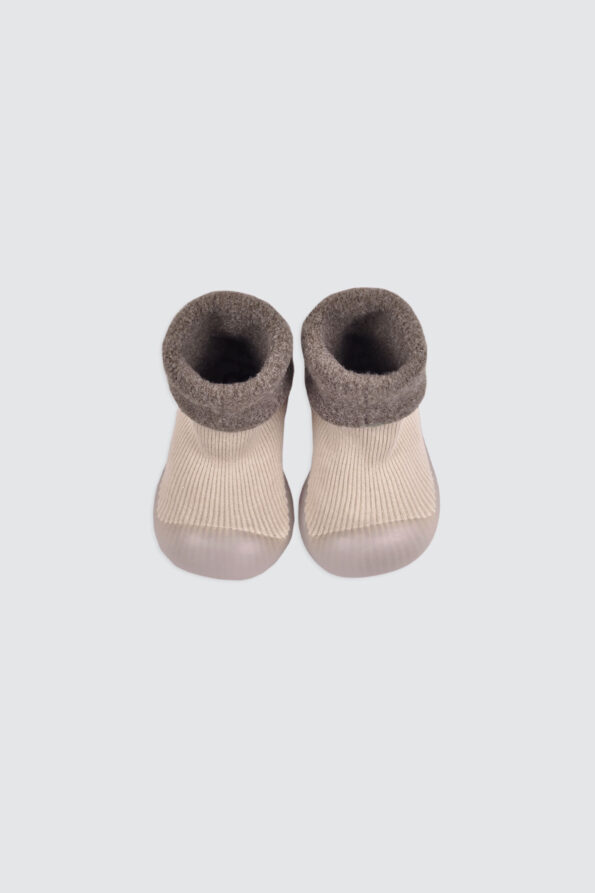 TNSS01-Slip-On-Prewalker-Sock-Shoes-Brown-2