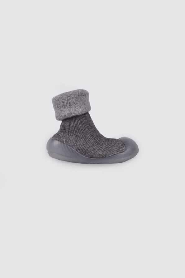 TNSS01-Slip-On-Prewalker-Sock-Shoes-Grey-1