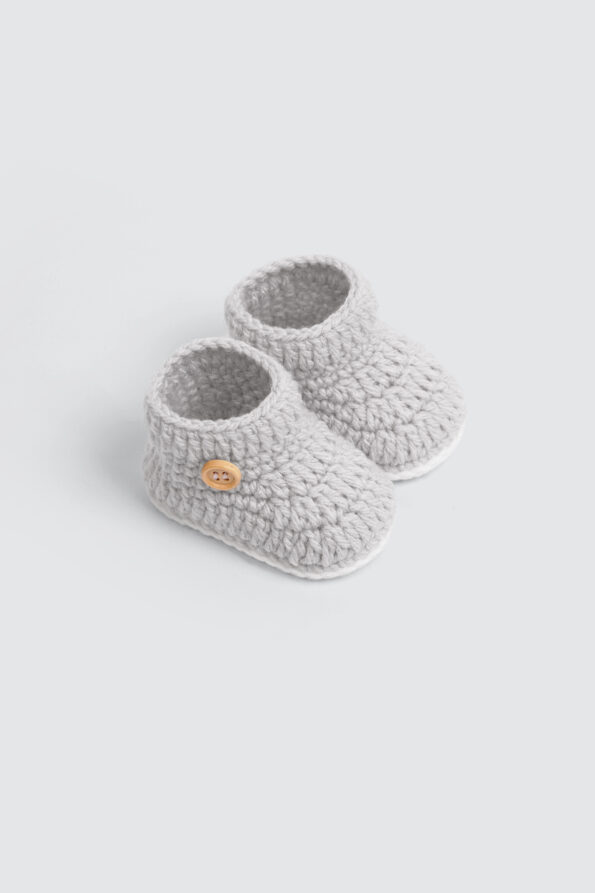 Crochet Booties Baby Grey 3