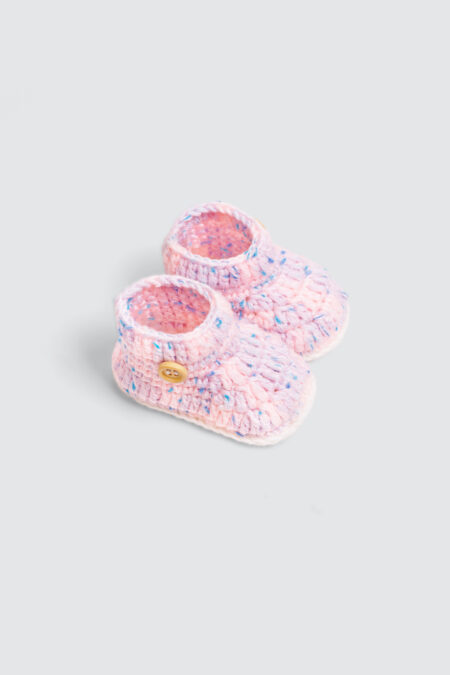 Crochet Booties Spotty Pink