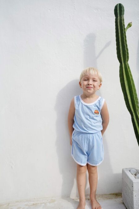 Retro Singlet Set Blue Burger