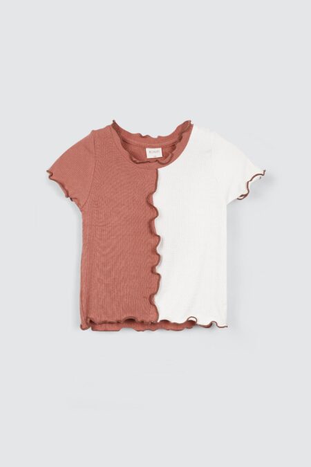 Mila Shirt Deep Coral Ivory