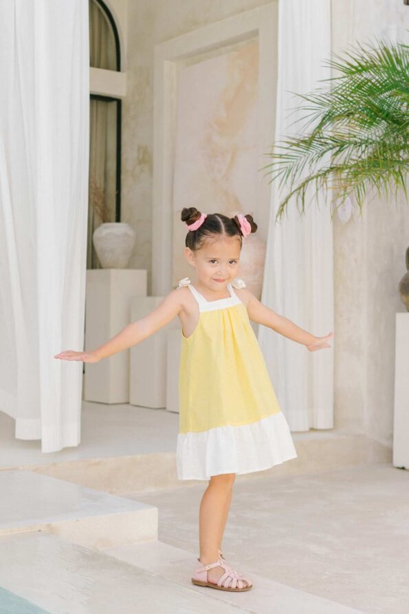 Anika Dress Yellow Model1