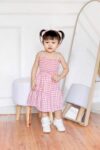 Emma-Set—Pink-Gingham-Model—1