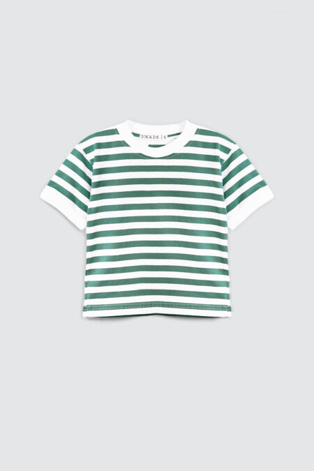 Zoe Stripe T-Shirt Sage Green