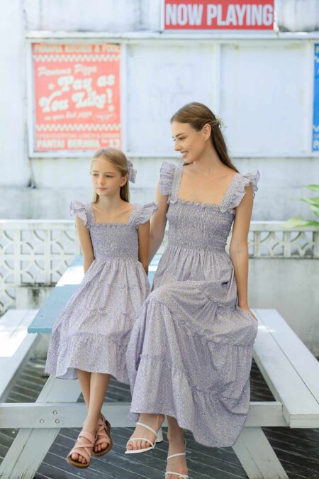 Everly Dress Floral Lavender