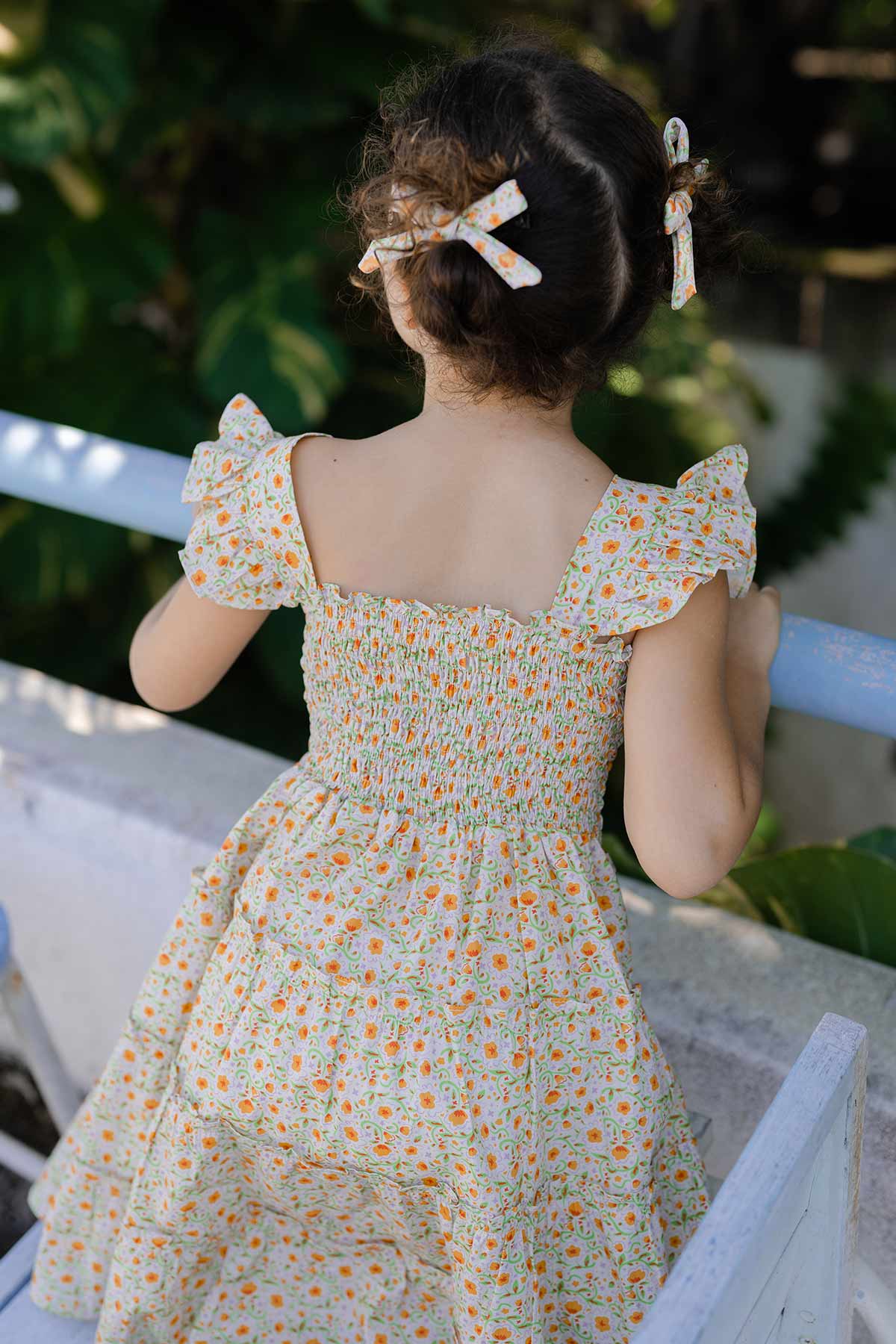 Everly Dress Floral White Kiddiposh