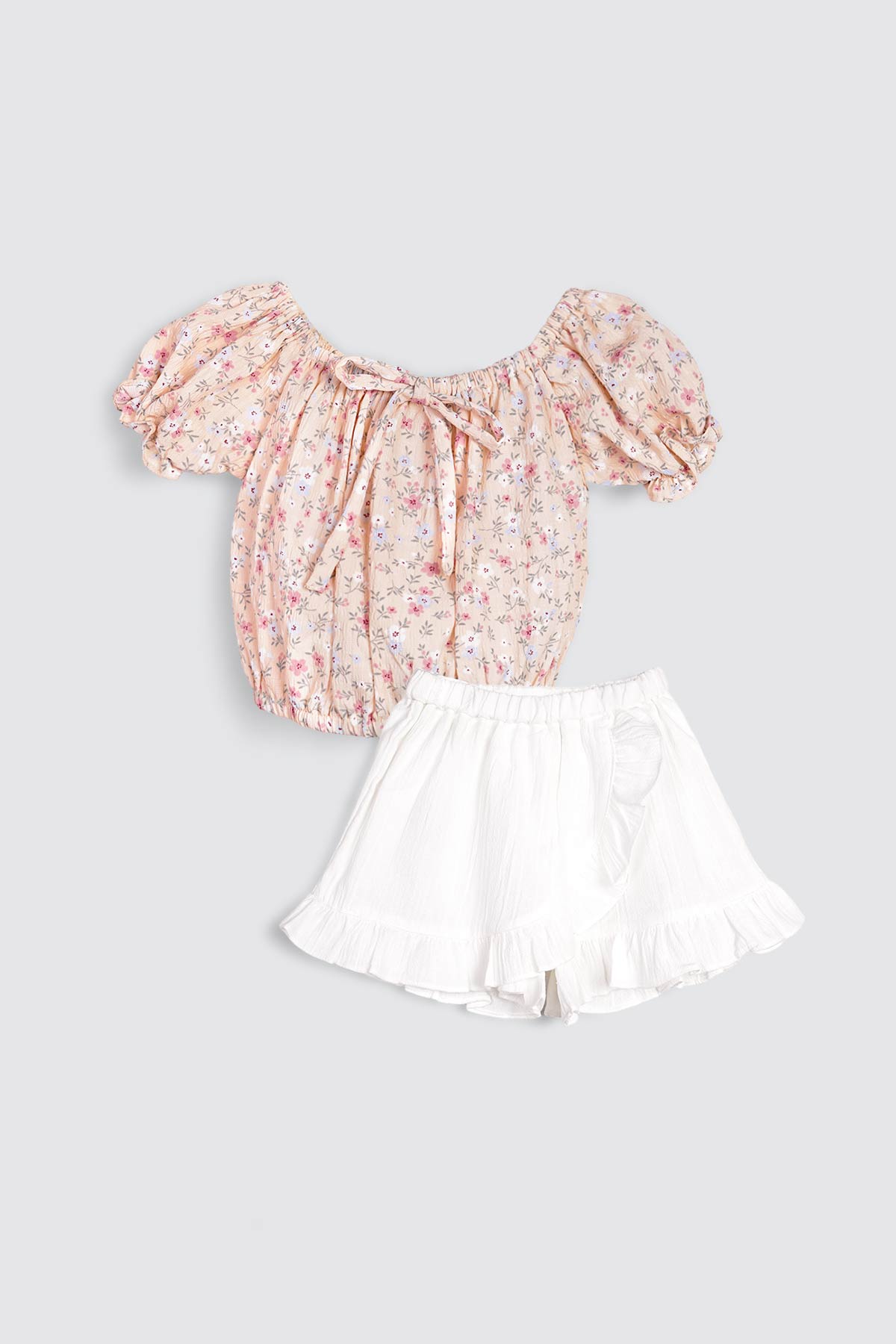 Daphne-Set-With-Rufle-Skort---Peach-White---1 Daphne Set With Rufle Skort Peach White 1