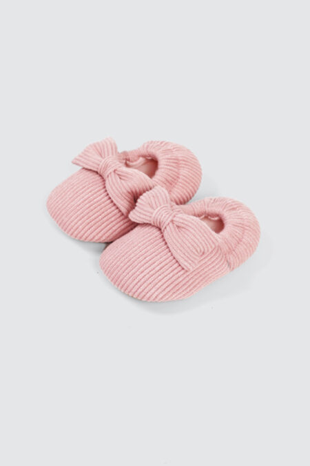 Little Bow Baby Shoes Blush Pink