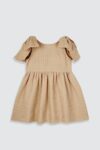 Hailey Bow Dress Sand – On Model