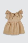 Hailey Bow Dress Sand – On Model