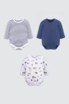 3 Pack Long Sleeve Bodysuit Mix Vehicle