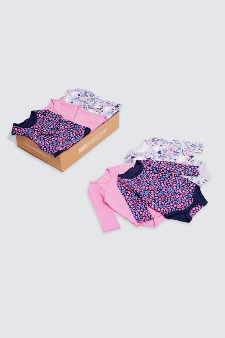 3 Pack Long Sleeve Bodysuit Bird Butterfly