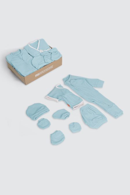 2 Set Basic Sleepsuit and Kimono Aqua