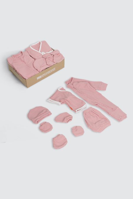 2 Set Basic Sleepsuit and Kimono Blush