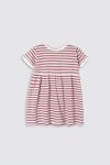 Zie Stripe Dress Maroon-On Model