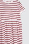 Zie Stripe Dress Maroon-On Model