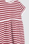 Zie Stripe Dress Maroon Depan