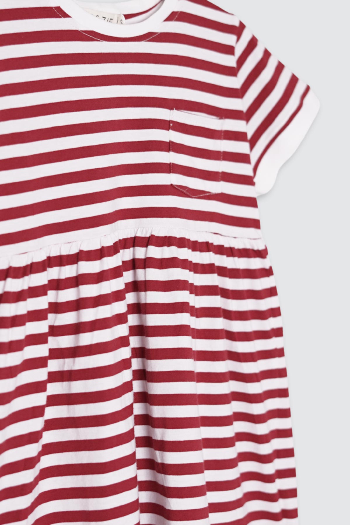 Zie Stripe Dress Maroon-Detail
